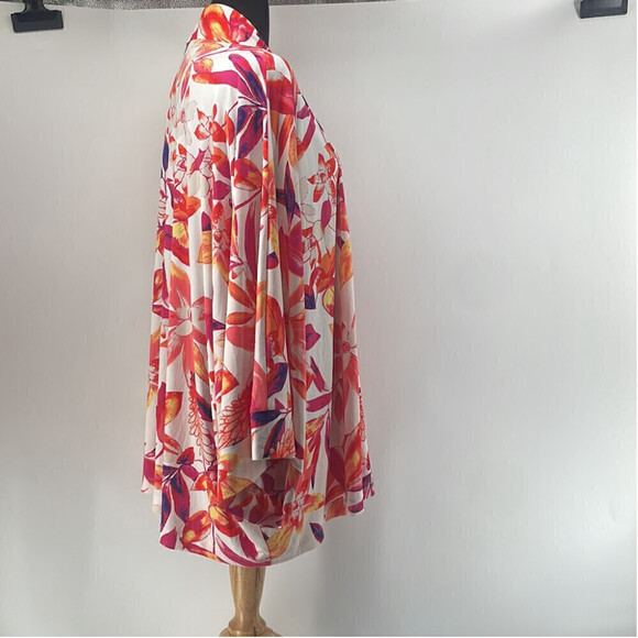 Natori open front floral cardigan duster vacation tropical sz 1X - Picture 10 of 11